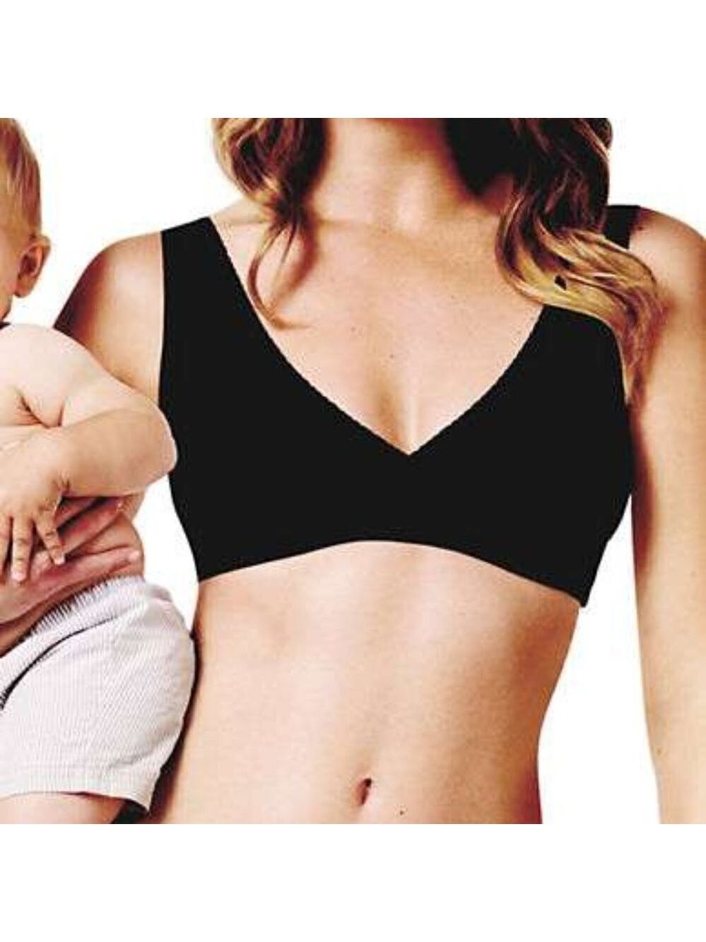 Warner’s Baby & Me Nursing Bra Black Small Wire-Free Soft Support Maternity